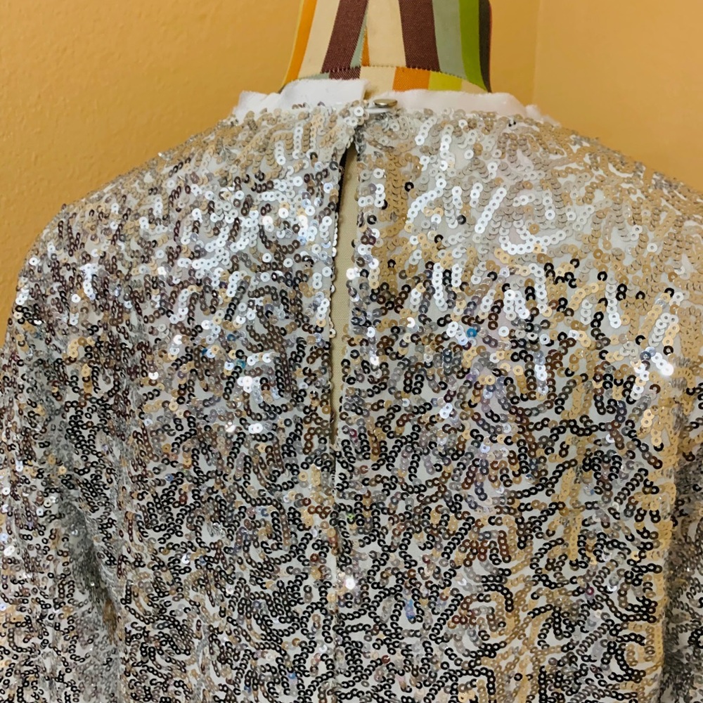 Nwot Something Navy Silver Sequin Sweatshirt 0354 - image 8